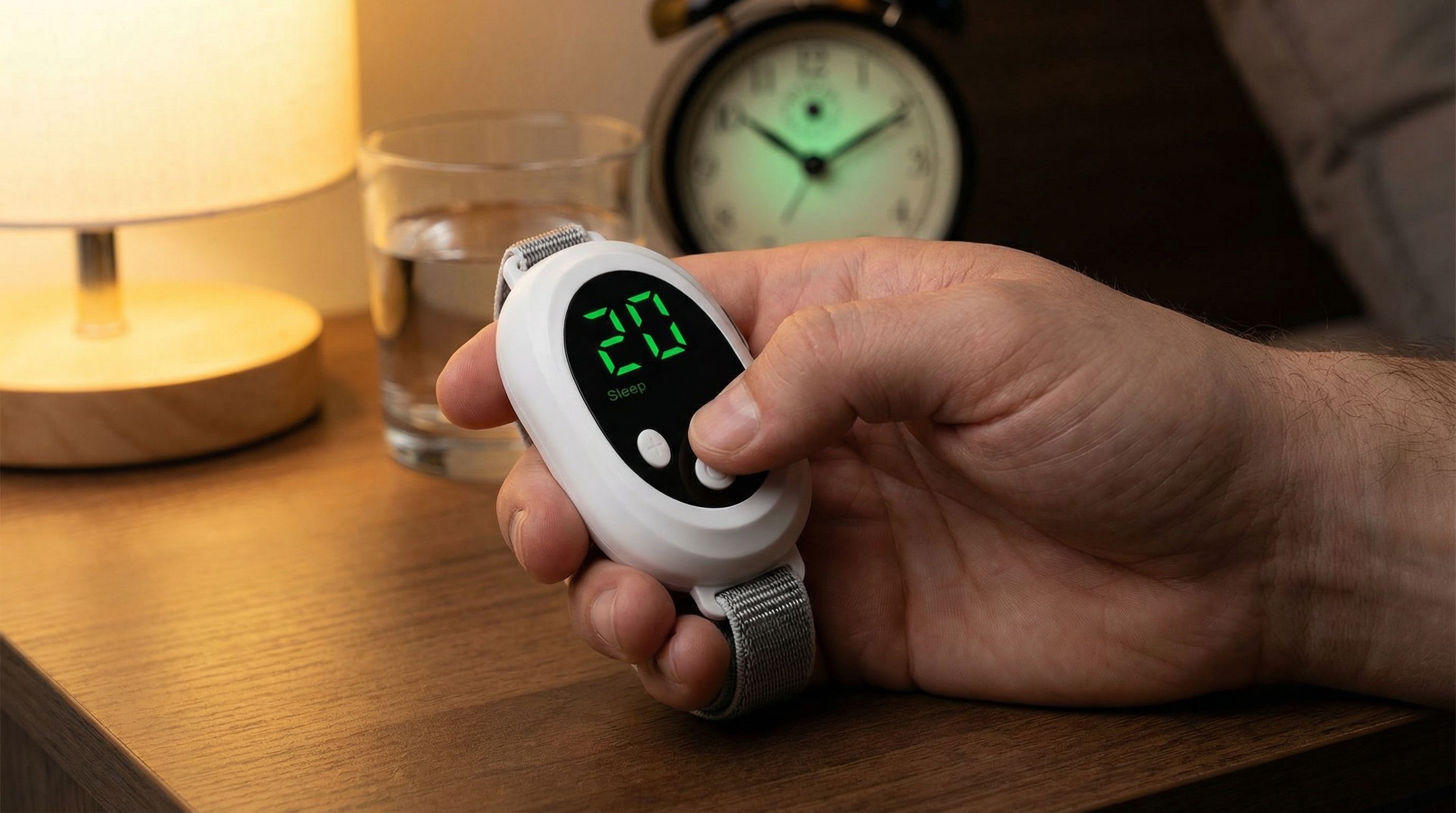 Ein-Knopf-Bedienung des SanftSchlaf Impulsgebers – einfach einschalten und hinlegen