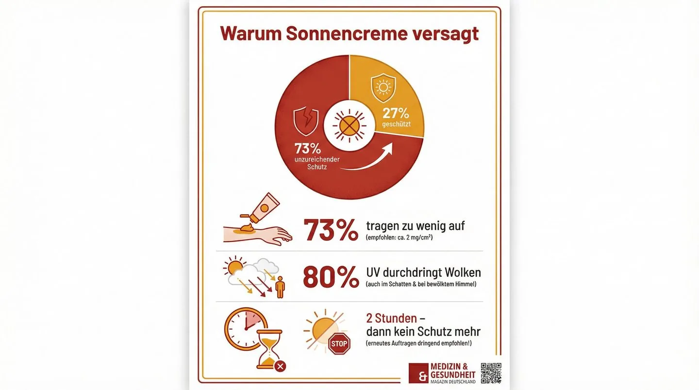 Infografik: Warum Sonnencreme bei der Mehrheit der Anwender versagt